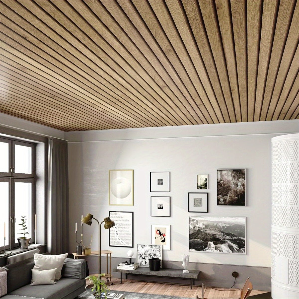 WoodStyle 3D Selbstklebende PVC Wandpaneele – Holzoptik, Öl- und Schmutzabweisend, Einfache Installation – Für Wohnzimmer & Küche