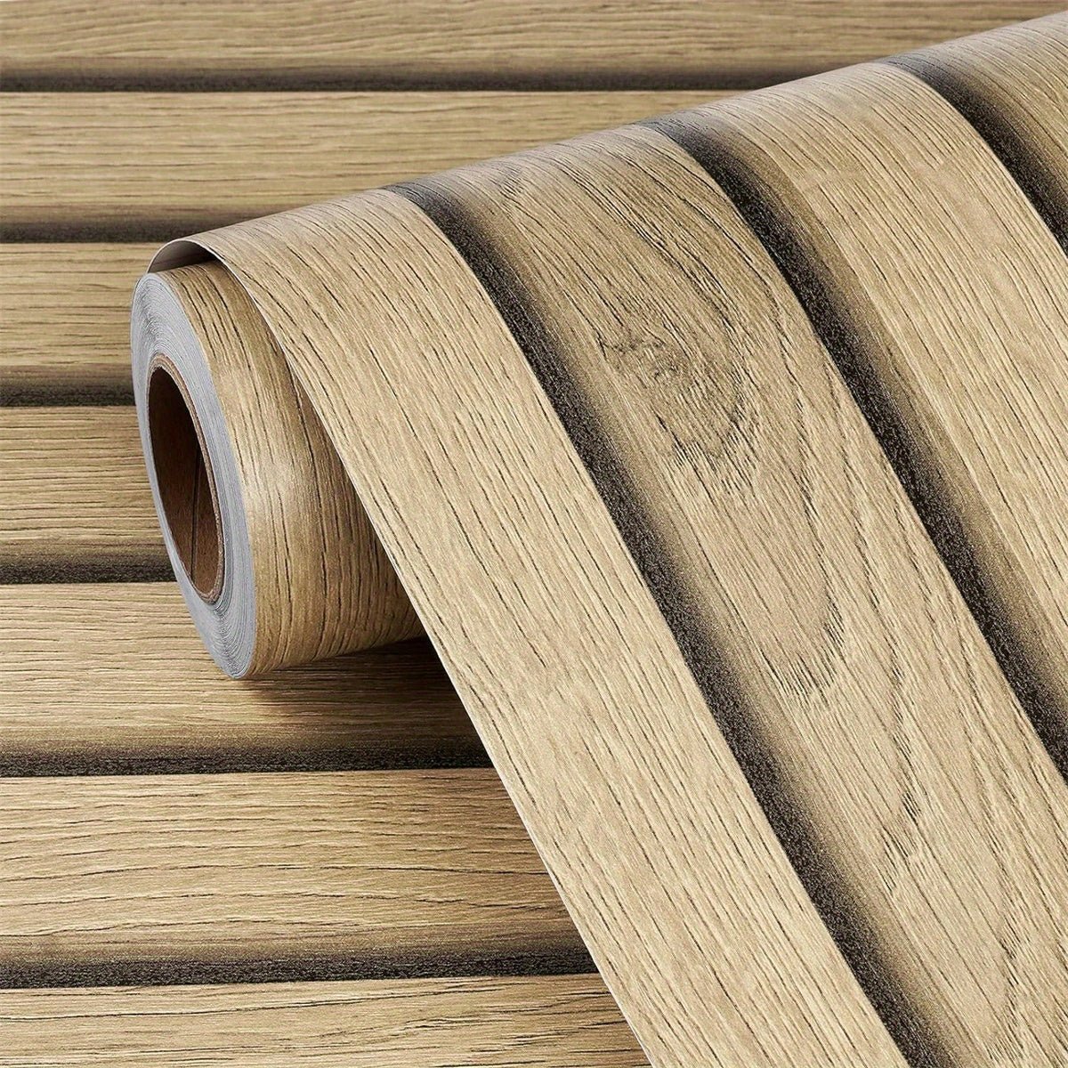 WoodStyle 3D Selbstklebende PVC Wandpaneele – Holzoptik, Öl- und Schmutzabweisend, Einfache Installation – Für Wohnzimmer & Küche