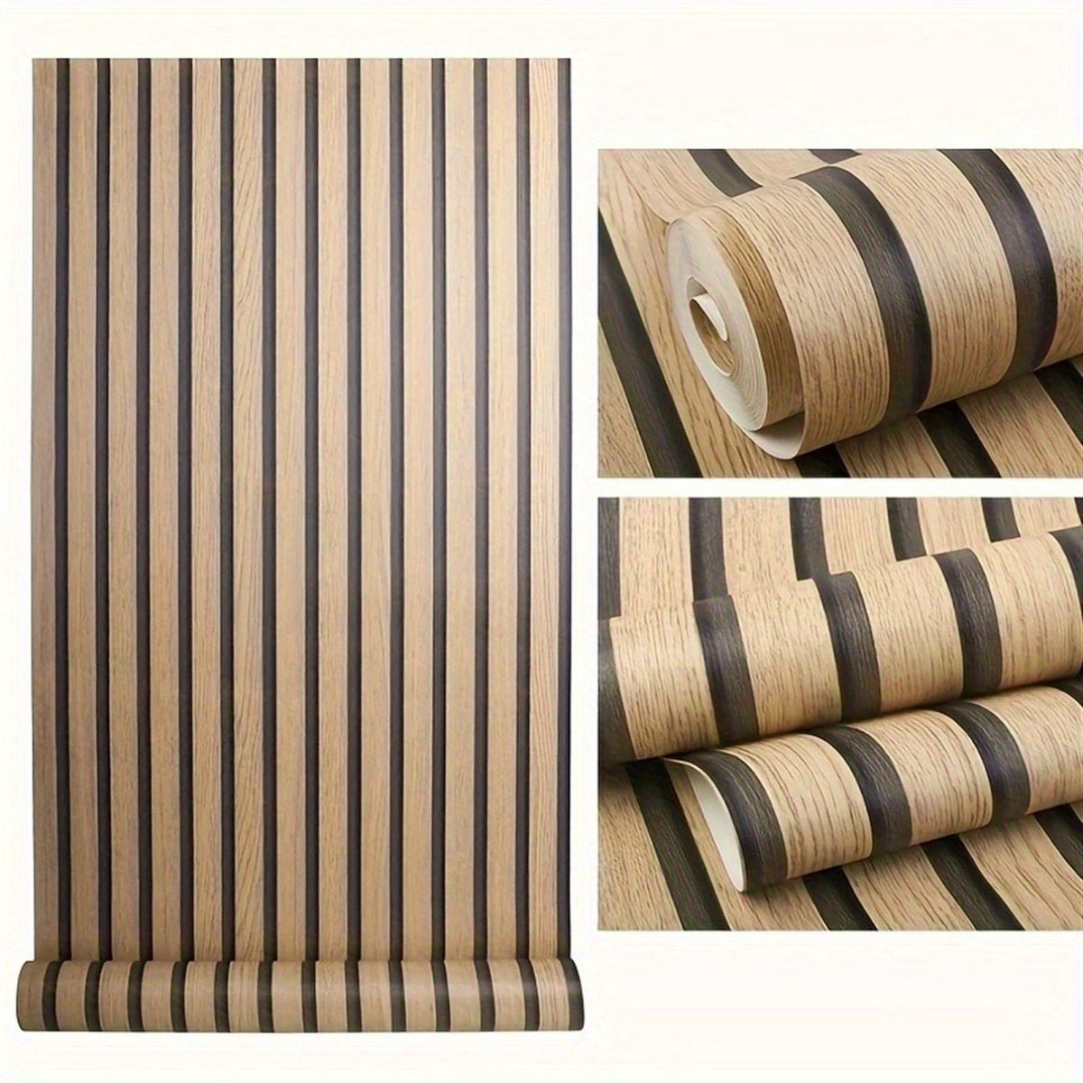 WoodStyle 3D Selbstklebende PVC Wandpaneele – Holzoptik, Öl- und Schmutzabweisend, Einfache Installation – Für Wohnzimmer & Küche