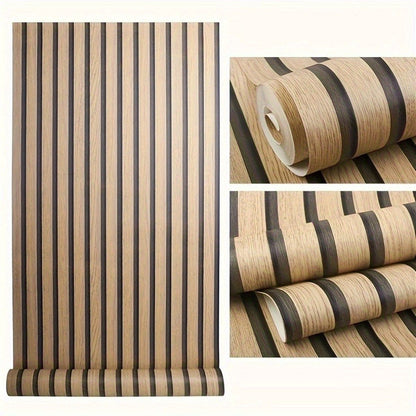 WoodStyle 3D Selbstklebende PVC Wandpaneele – Holzoptik, Öl- und Schmutzabweisend, Einfache Installation – Für Wohnzimmer & Küche