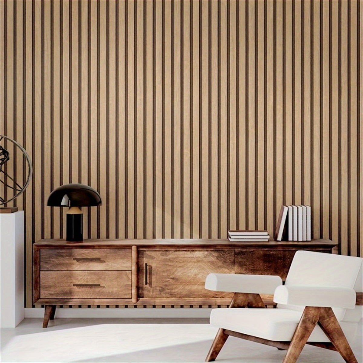 WoodStyle 3D Selbstklebende PVC Wandpaneele – Holzoptik, Öl- und Schmutzabweisend, Einfache Installation – Für Wohnzimmer & Küche