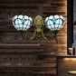 Frendorf | 2 Lights Dome Wandlamp met Magnolia Wit/Beige Glas Tiffany Wandlamp voor Woonkamer