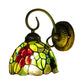 Frendorf | Lichtgroene Glazen Koepel Wandlamp Fixture Tiffany 1 Kop Antiek Brons Wandlamp met Boog/Gebogen Arm