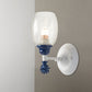 Frendorf | 1/2-Bulb Bedside Wandlamp Plattelands Blauw/Goud/Donkerblauw Wandverlichting mit Ovale Heldere Barstglas Shade