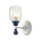 Frendorf | 1/2-Bulb Bedside Wandlamp Plattelands Blauw/Goud/Donkerblauw Wandverlichting mit Ovale Heldere Barstglas Shade