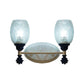 Frendorf | 1/2-Bulb Bedside Wandlamp Plattelands Blauw/Goud/Donkerblauw Wandverlichting mit Ovale Heldere Barstglas Shade