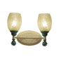 Frendorf | 1/2-Bulb Bedside Wandlamp Plattelands Blauw/Goud/Donkerblauw Wandverlichting mit Ovale Heldere Barstglas Shade