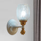 Frendorf | 1/2-Bulb Bedside Wandlamp Plattelands Blauw/Goud/Donkerblauw Wandverlichting mit Ovale Heldere Barstglas Shade