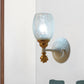 Frendorf | 1/2-Bulb Bedside Wandlamp Plattelands Blauw/Goud/Donkerblauw Wandverlichting mit Ovale Heldere Barstglas Shade