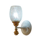 Frendorf | 1/2-Bulb Bedside Wandlamp Plattelands Blauw/Goud/Donkerblauw Wandverlichting mit Ovale Heldere Barstglas Shade