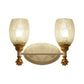 Frendorf | 1/2-Bulb Bedside Wandlamp Plattelands Blauw/Goud/Donkerblauw Wandverlichting mit Ovale Heldere Barstglas Shade