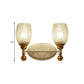 Frendorf | 1/2-Bulb Bedside Wandlamp Plattelands Blauw/Goud/Donkerblauw Wandverlichting mit Ovale Heldere Barstglas Shade