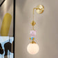 Globe Wandbeleuchtung Fixture Cartoon Opakes Glas 1 Kopf Gold Wandmontierte Lampe mit Schaf/Affe/Kaninchen Deco