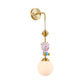 Globe Wandbeleuchtung Fixture Cartoon Opakes Glas 1 Kopf Gold Wandmontierte Lampe mit Schaf/Affe/Kaninchen Deco