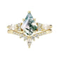 Frendorf | Stilvoler 2-teiliges Moosachat-Ringset - Serenia