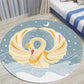Frendorf | Grijs en Geel Kids Tapijt Polyester Cartoon Zwaan Patroon Tapijt Huisdieren Vriendelijk Wasbaar Antislip Onderkant Tapijt voor Decoratie
