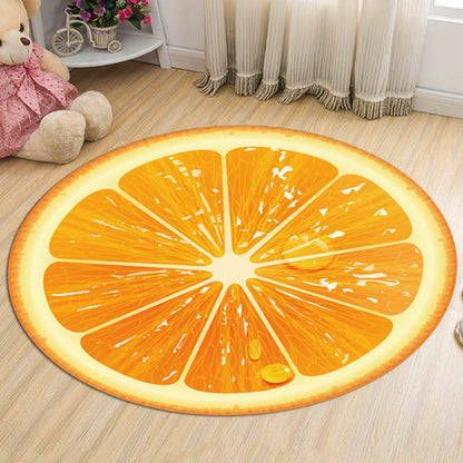 Frendorf | Kinderen Fruitpatroon Tapijt Geel en Groen Polyester Tapijt Wasbaar Diervriendelijk Antislip Gebied Tapijt voor Kinderkamer