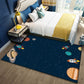 Frendorf | Stylish Outer Space pattern rug blue and black children's rug polyester washable pet-friendly anti-slip rug for children's room