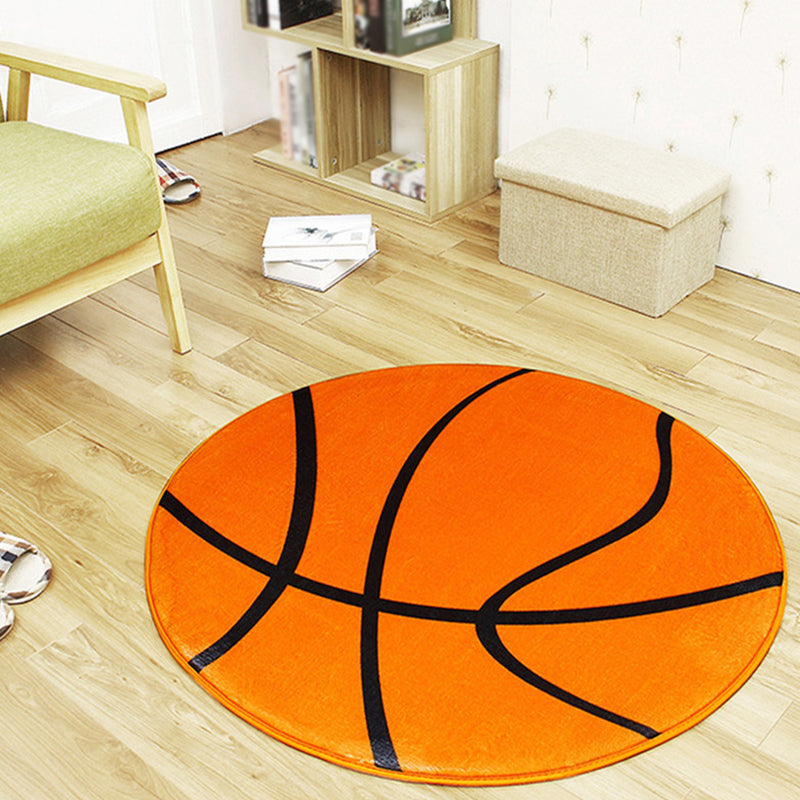 Frendorf | Wit en Rood Kinder Tapijt Polyester Basketbal en Voetbal Patroon Tapijt Hondenvriendelijk Wasbaar Antislip Onderzijde Tapijt voor Decoratie