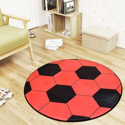 Frendorf | Wit en Rood Kinder Tapijt Polyester Basketbal en Voetbal Patroon Tapijt Hondenvriendelijk Wasbaar Antislip Onderzijde Tapijt voor Decoratie