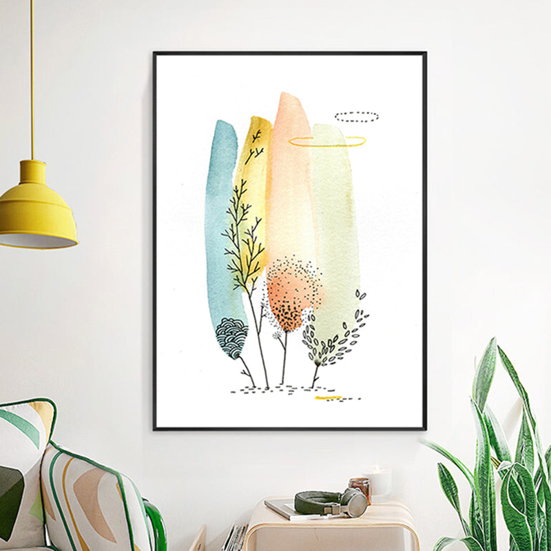 Frendorf | Botanische Malerei Moderner Stil Leinwand Texturiertes Wandkunst in Orange, Mehrere Größen