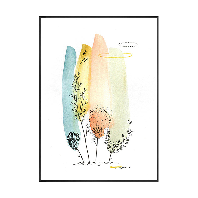 Frendorf | Botanische Malerei Moderner Stil Leinwand Texturiertes Wandkunst in Orange, Mehrere Größen