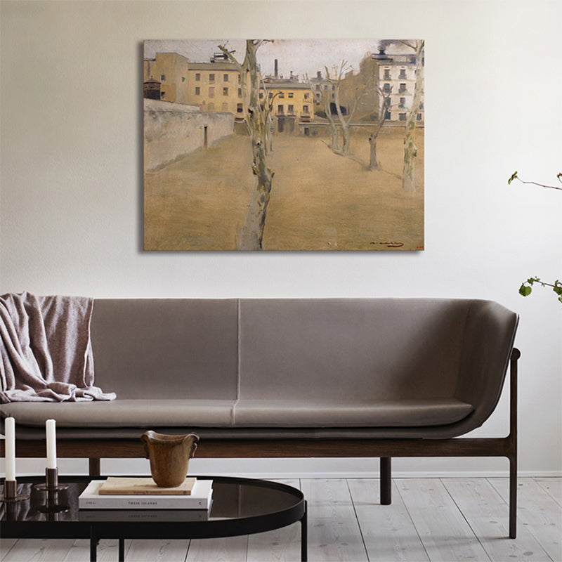 Frendorf | Bauansicht Leinwanddruck Texturiert Impressionismus Stil für Mädchen Schlafzimmer Malerei