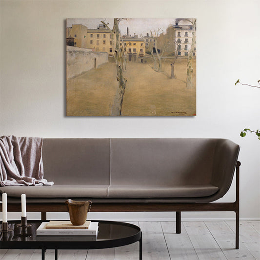 Frendorf | Bauansicht Leinwanddruck Texturiert Impressionismus Stil für Mädchen Schlafzimmer Malerei