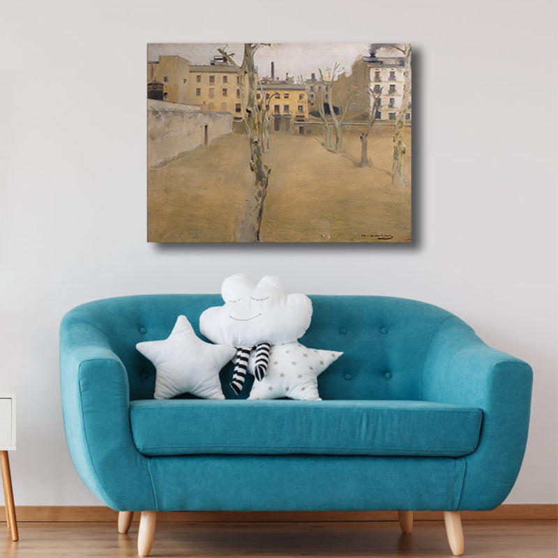 Frendorf | Bauansicht Leinwanddruck Texturiert Impressionismus Stil für Mädchen Schlafzimmer Malerei
