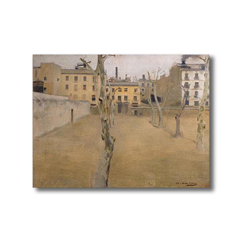 Frendorf | Bauansicht Leinwanddruck Texturiert Impressionismus Stil für Mädchen Schlafzimmer Malerei