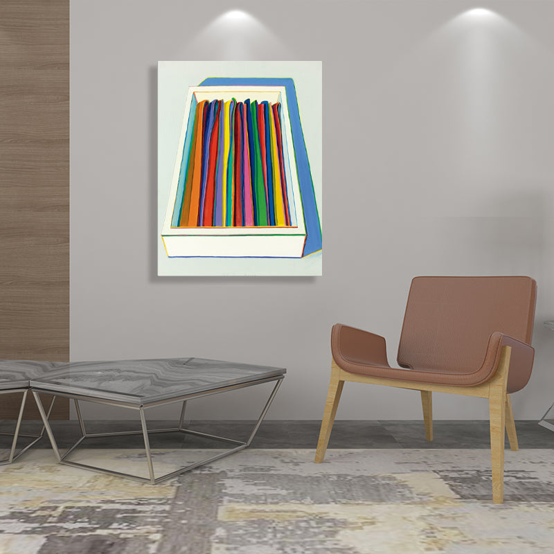 Frendorf | Blaue Mehrfarbige Krawatten Wanddekoration Texturiert Traditioneller Stil Mädchenzimmer Leinwand