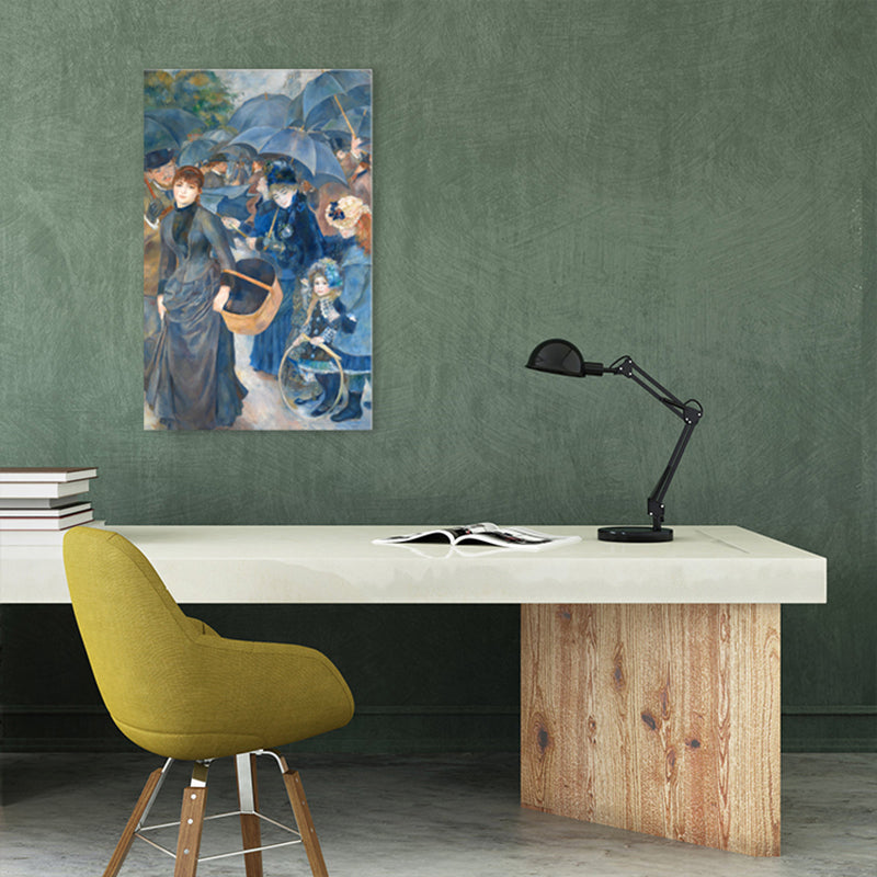 Frendorf | Blaue Menschen Versammlung Wanddekoration Texturierter Impressionismus Stil Mädchenzimmer Leinwand