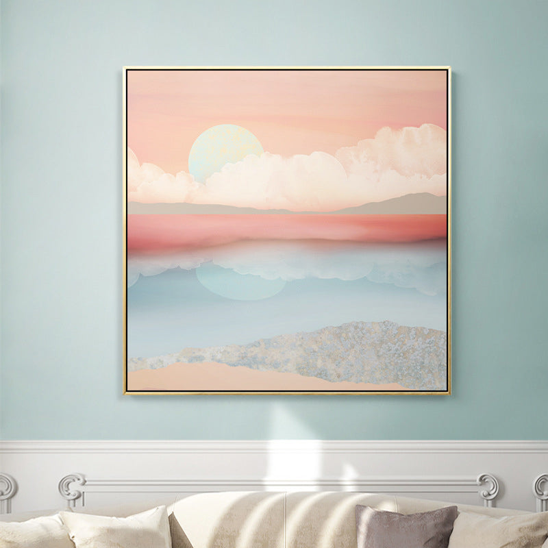 Frendorf | Moderne Sunset Scenery Canvas voor Meisjes Slaapkamer Illustratie Wanddecoratie, Meerdere Maten