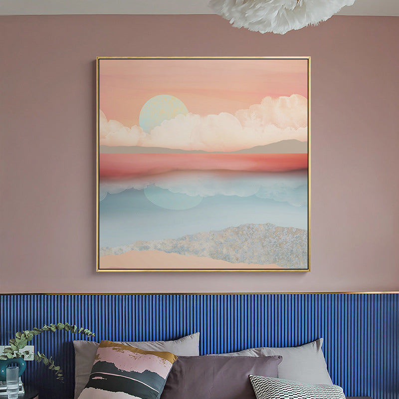 Frendorf | Moderne Sunset Scenery Canvas voor Meisjes Slaapkamer Illustratie Wanddecoratie, Meerdere Maten
