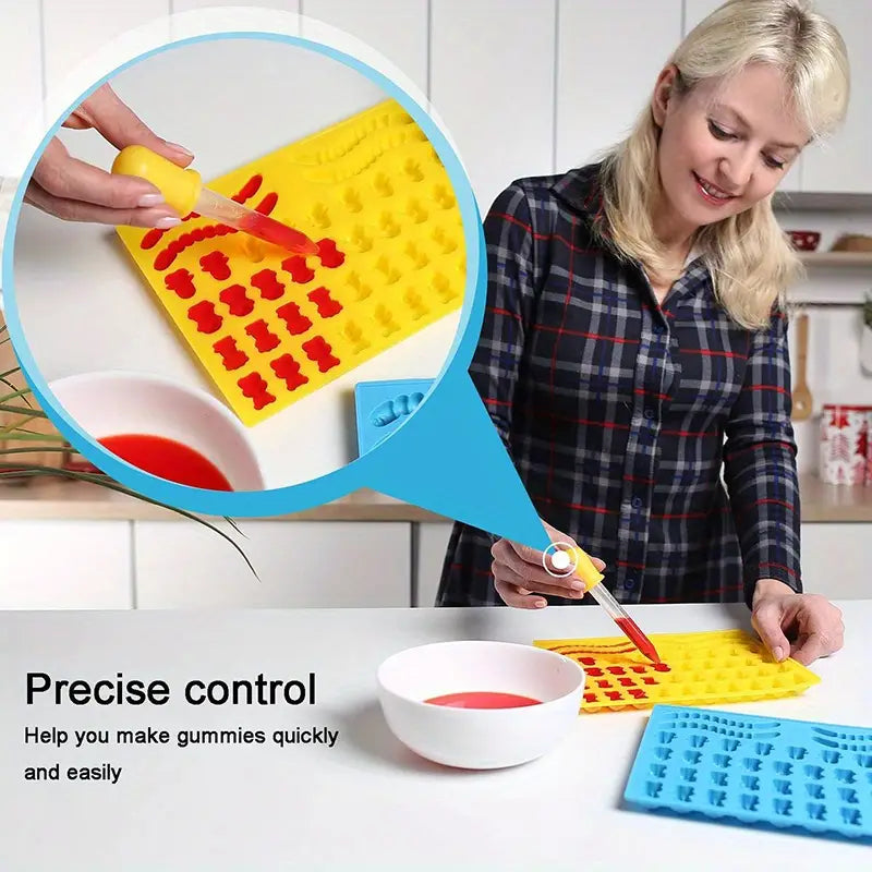 Frendorf | 10er-Pack Bunte Silikon-Augentropfer – Basteln, Gummibärchen herstellen, Bonbonformen