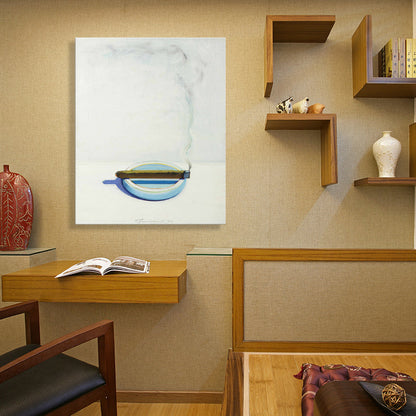 Frendorf | Blaue traditionelle Malerei runder Aschenbecher Wandkunst Dekoration für die Küche, mehrere Größen