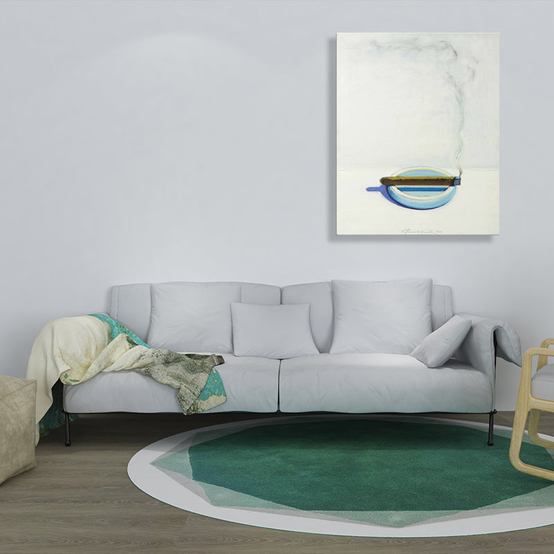 Frendorf | Blaue traditionelle Malerei runder Aschenbecher Wandkunst Dekoration für die Küche, mehrere Größen