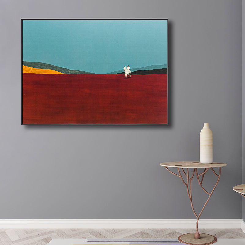 Frendorf | Berg Landschaft Leinwand in Pastellfarbe Modern Stil Wandkunst Dekoration für Esszimmer
