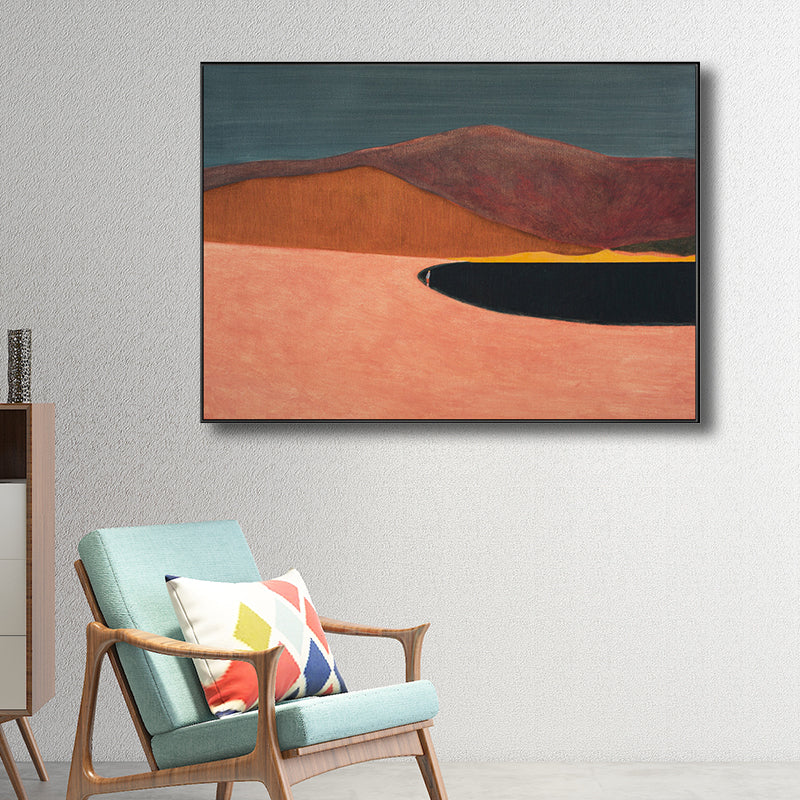 Frendorf | Berg Landschaft Leinwand in Pastellfarbe Modern Stil Wandkunst Dekoration für Esszimmer