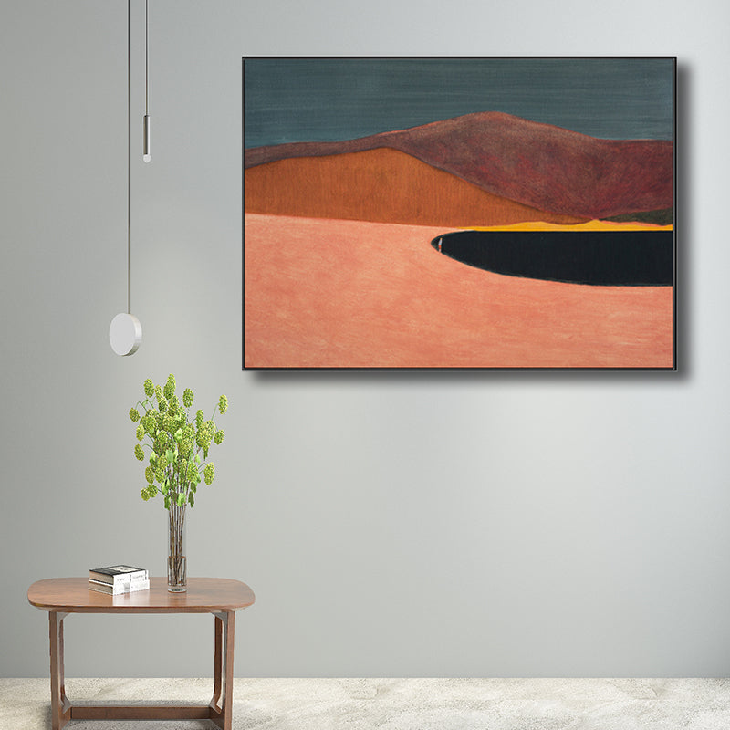 Frendorf | Berg Landschaft Leinwand in Pastellfarbe Modern Stil Wandkunst Dekoration für Esszimmer