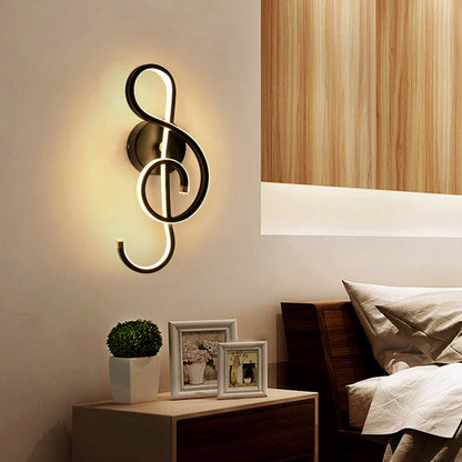 Frendorf | Muzikale Noct Volwassen Slaapkamer Wandlamp Metaal Modern Creatief Zwart/Wit Wandlamp