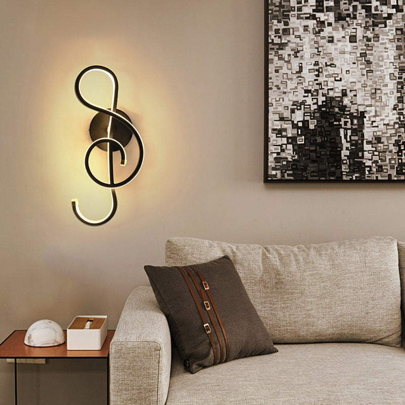 Frendorf | Muzikale Noct Volwassen Slaapkamer Wandlamp Metaal Modern Creatief Zwart/Wit Wandlamp