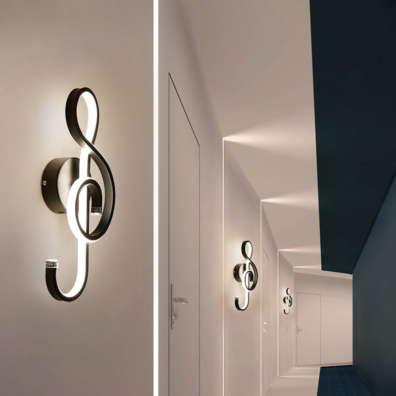 Frendorf | Muzikale Noct Volwassen Slaapkamer Wandlamp Metaal Modern Creatief Zwart/Wit Wandlamp