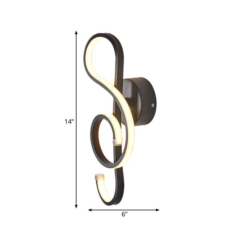 Frendorf | Muzikale Noct Volwassen Slaapkamer Wandlamp Metaal Modern Creatief Zwart/Wit Wandlamp
