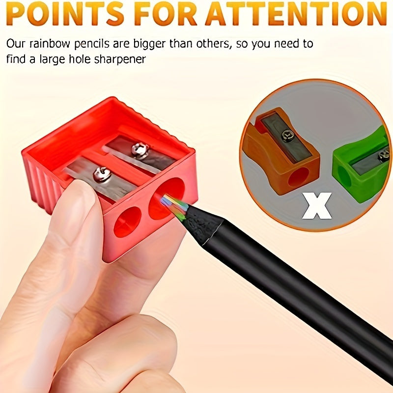 Frendorf | 12-Pack Regenbogenfarbige Bleistifte – Farbverlauf-Bleistifte mit 2mm Graphit für Kunst und Schreiben