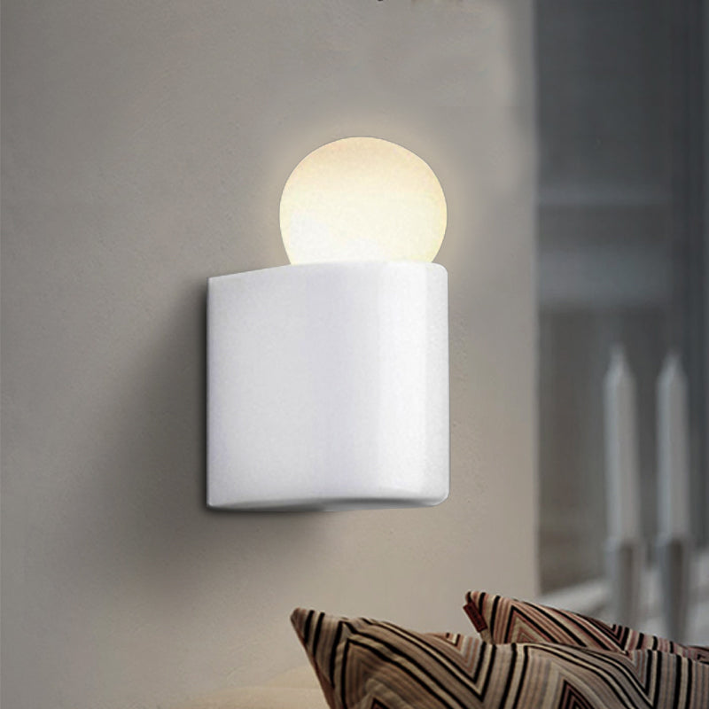 Frendorf | Weiße Ball-Wandbeleuchtung Modernist LED Milchglas-Wandlampe mit kleiner/mittlerer/großer Größe in Weiß/warmem Licht