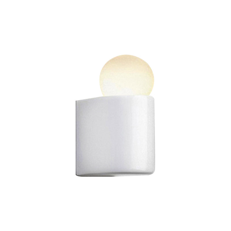 Frendorf | Weiße Ball-Wandbeleuchtung Modernist LED Milchglas-Wandlampe mit kleiner/mittlerer/großer Größe in Weiß/warmem Licht