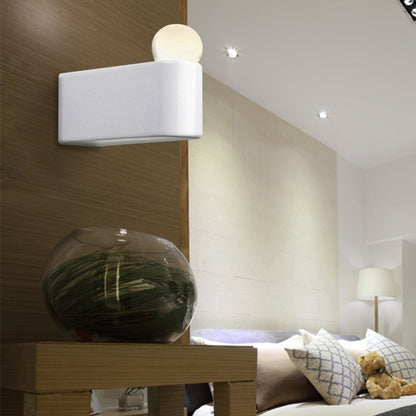 Frendorf | Weiße Ball-Wandbeleuchtung Modernist LED Milchglas-Wandlampe mit kleiner/mittlerer/großer Größe in Weiß/warmem Licht