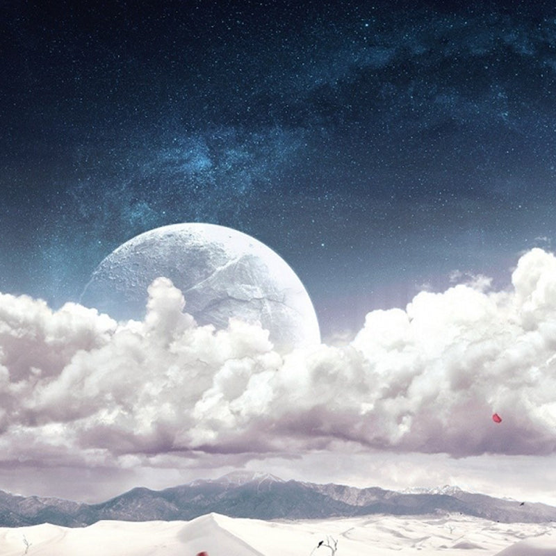 Vollmond Wandtattoo Modernes Dekoratives Wohnzimmer Wandverkleidung, Individuell Bedruckt