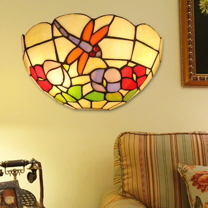 Frendorf | Libelle Wandschijnwerper Licht Lodge Gehard Glas 2 Lampen Wandmontage Licht met Kom Schaduw